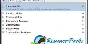 MCPatcher HD is a very important tool for users of resource packs in HD (from 32×32 up to 512×512 there are resolution HD).